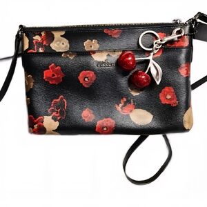 Coach Black Floral Crossbody Bag NO CALL OUTS EUC